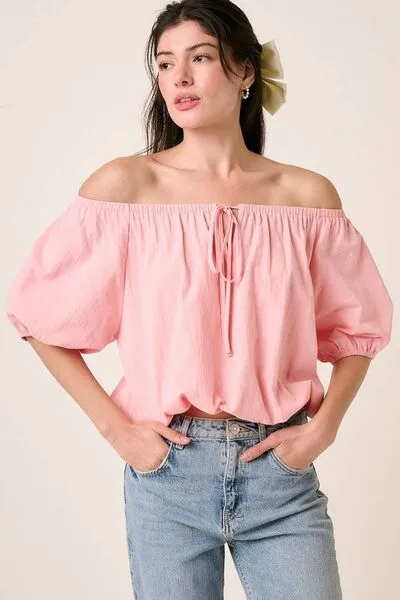Im Blushing Crop Top Blouse