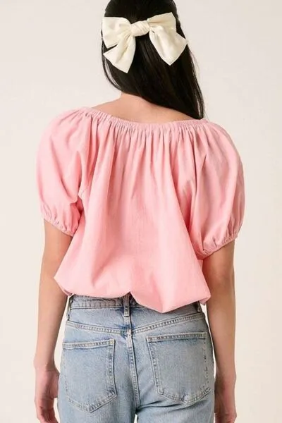Im Blushing Crop Top Blouse