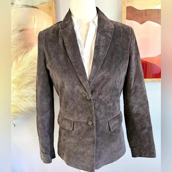 Jacklyn Smith Gray Suede Blazer