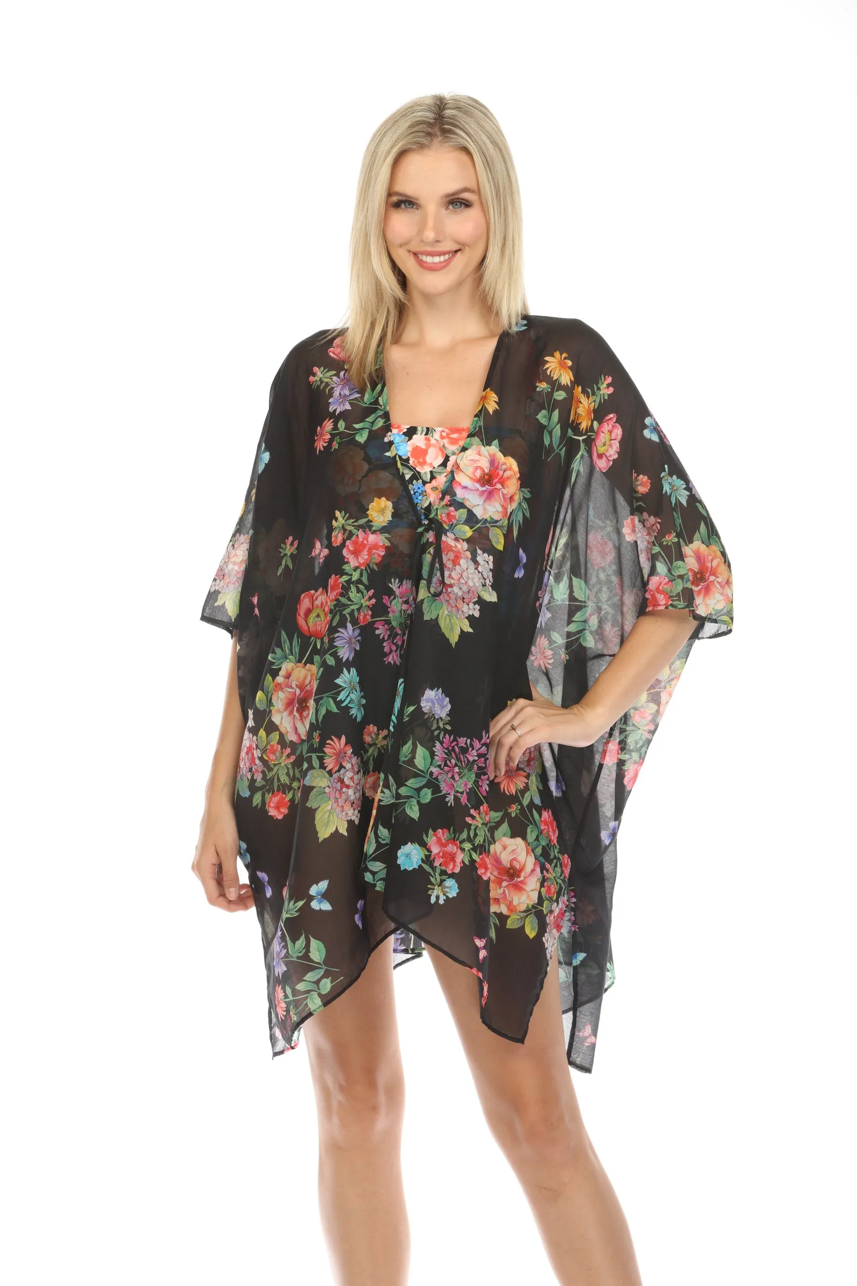 Johnny Was Black Butterfly Kimono Boho Chic CSW3723-M