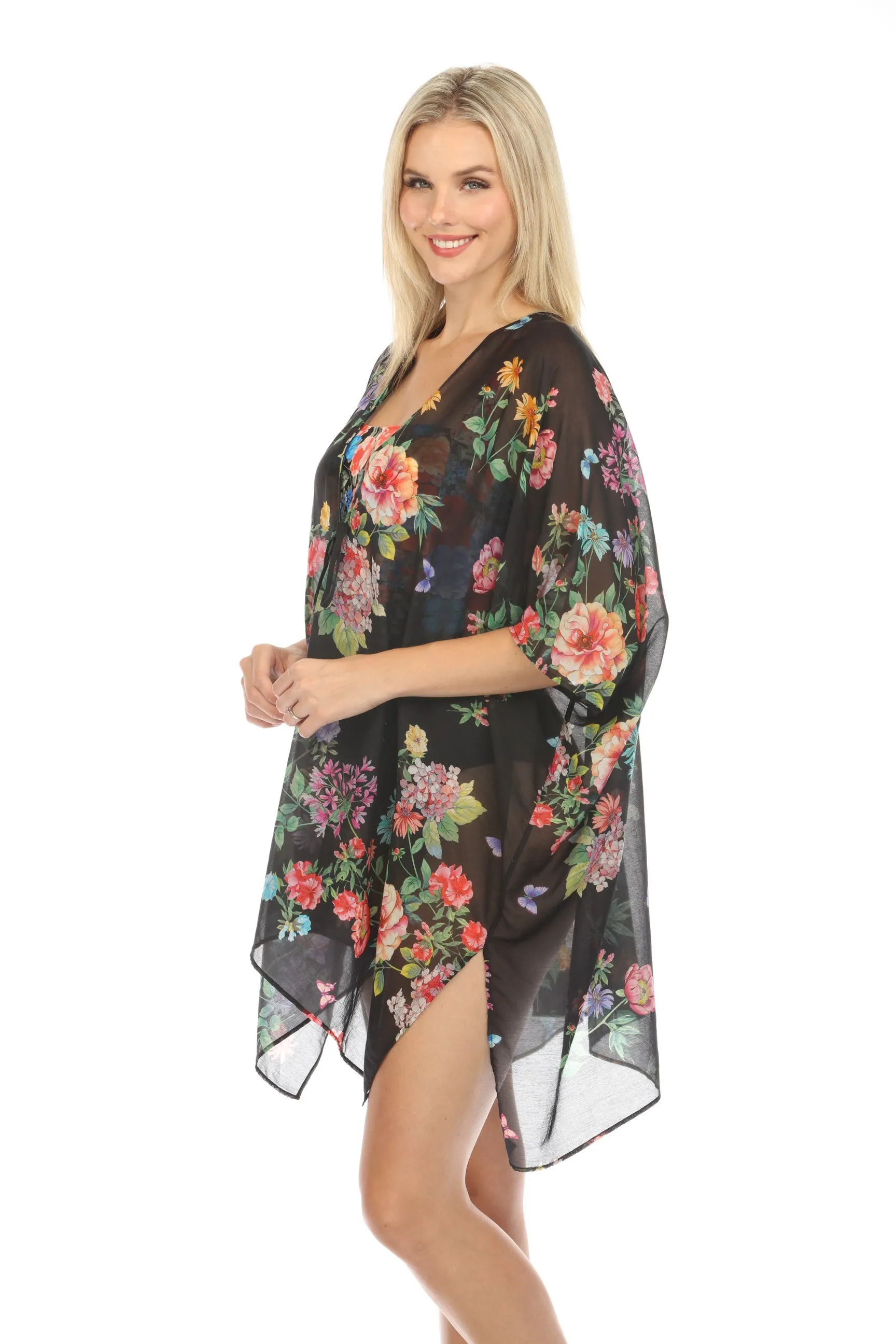 Johnny Was Black Butterfly Kimono Boho Chic CSW3723-M