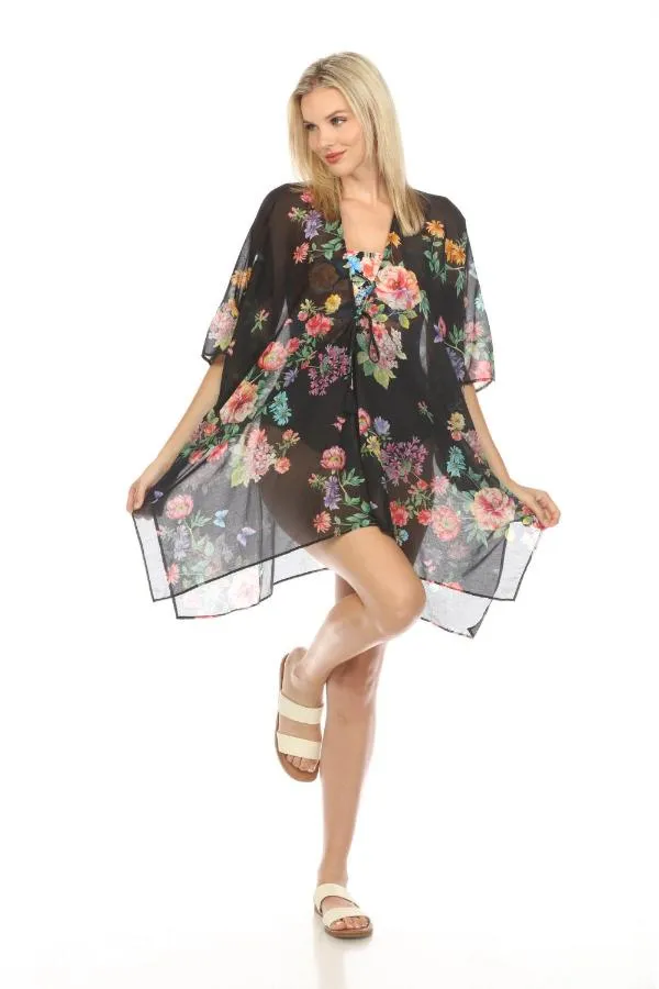Johnny Was Black Butterfly Kimono Boho Chic CSW3723-M
