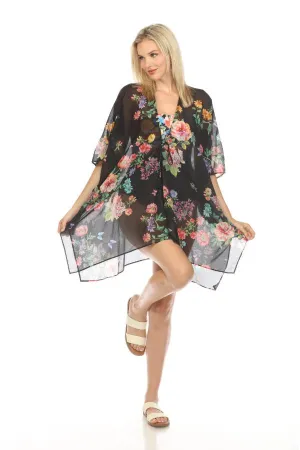 Johnny Was Black Butterfly Kimono Boho Chic CSW3723-M