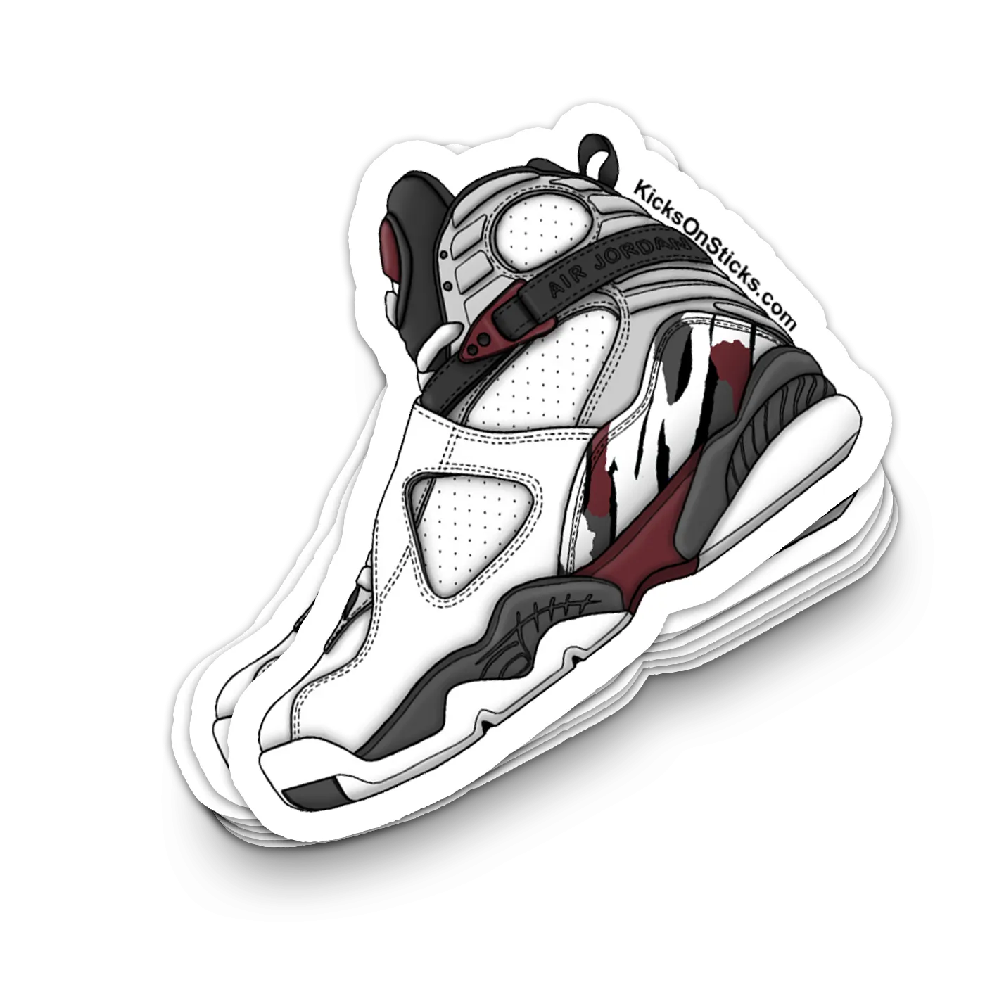 Jordan 8 "Burgundy" Sneaker Sticker