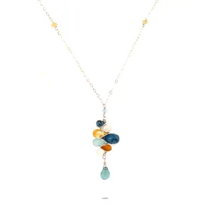 Koi Woven Gemstone Pendant Necklace
