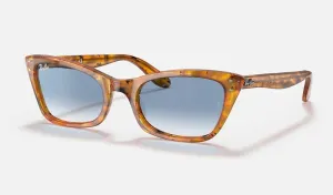 Lady Burbank | Amber Tortoise with Clear Gradient Blue | Ray Ban