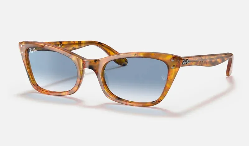 Lady Burbank | Amber Tortoise with Clear Gradient Blue | Ray Ban