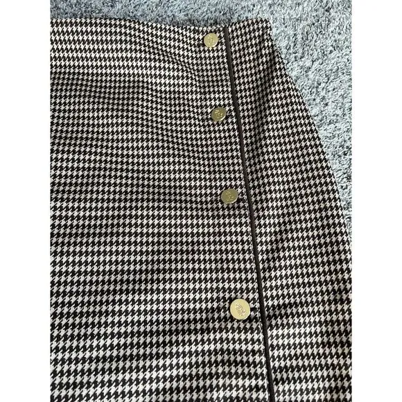 Lauren Ralph Lauren Brown Tan Houndstooth Knit Jacquard Skirt Size 3X‎ NWT