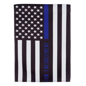 Law Enforcement Thin Blue Line Garden Suede Flag,14s9816