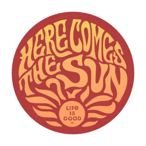 Life is Good Trippy Here Comes the Sun 4" Circle Sticker