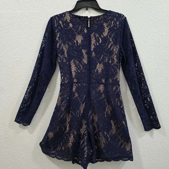 Lilly Pulitzer Tiki Wrap Romper True Chic Navy Lace Dress Size M