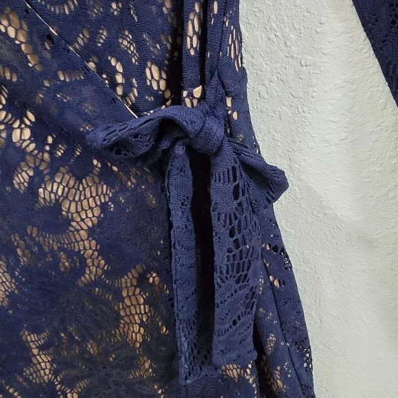 Lilly Pulitzer Tiki Wrap Romper True Chic Navy Lace Dress Size M