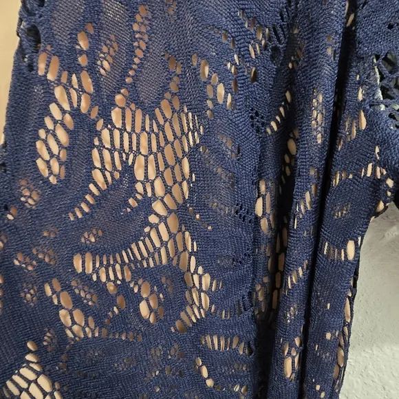 Lilly Pulitzer Tiki Wrap Romper True Chic Navy Lace Dress Size M