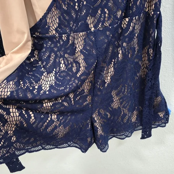 Lilly Pulitzer Tiki Wrap Romper True Chic Navy Lace Dress Size M