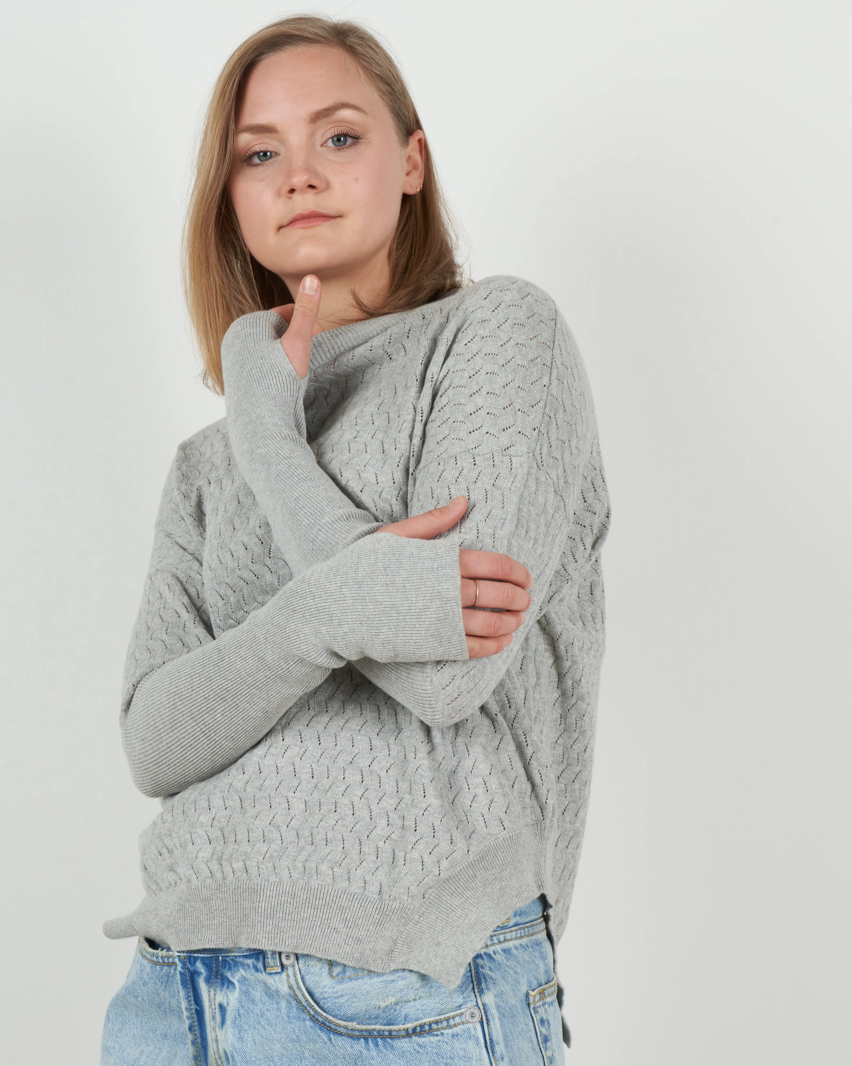 lisette sweater - heathered grey