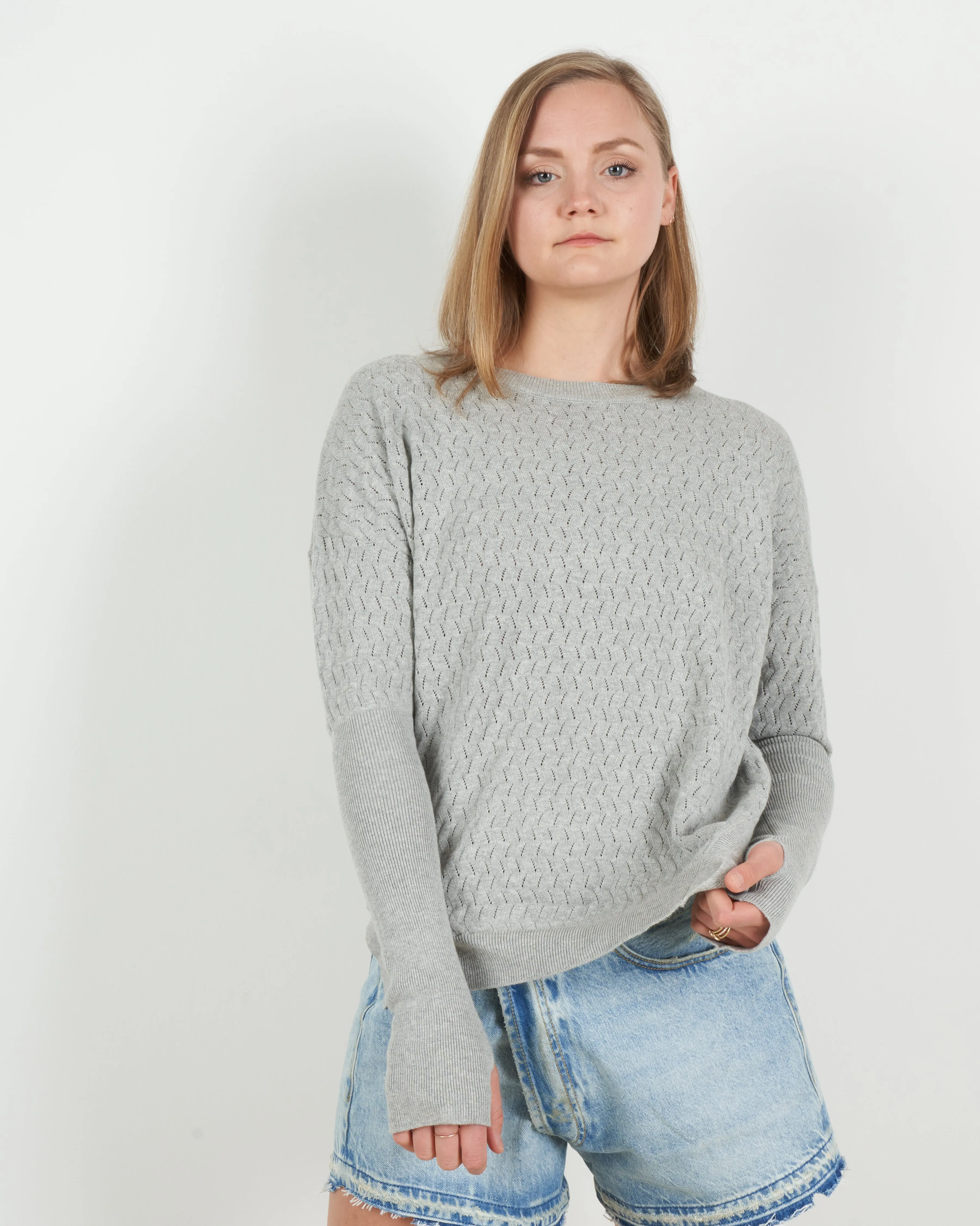 lisette sweater - heathered grey