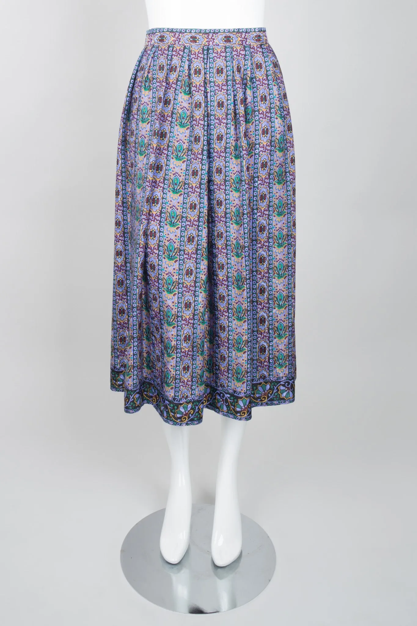 Lotus Print Blouse & Skirt Set