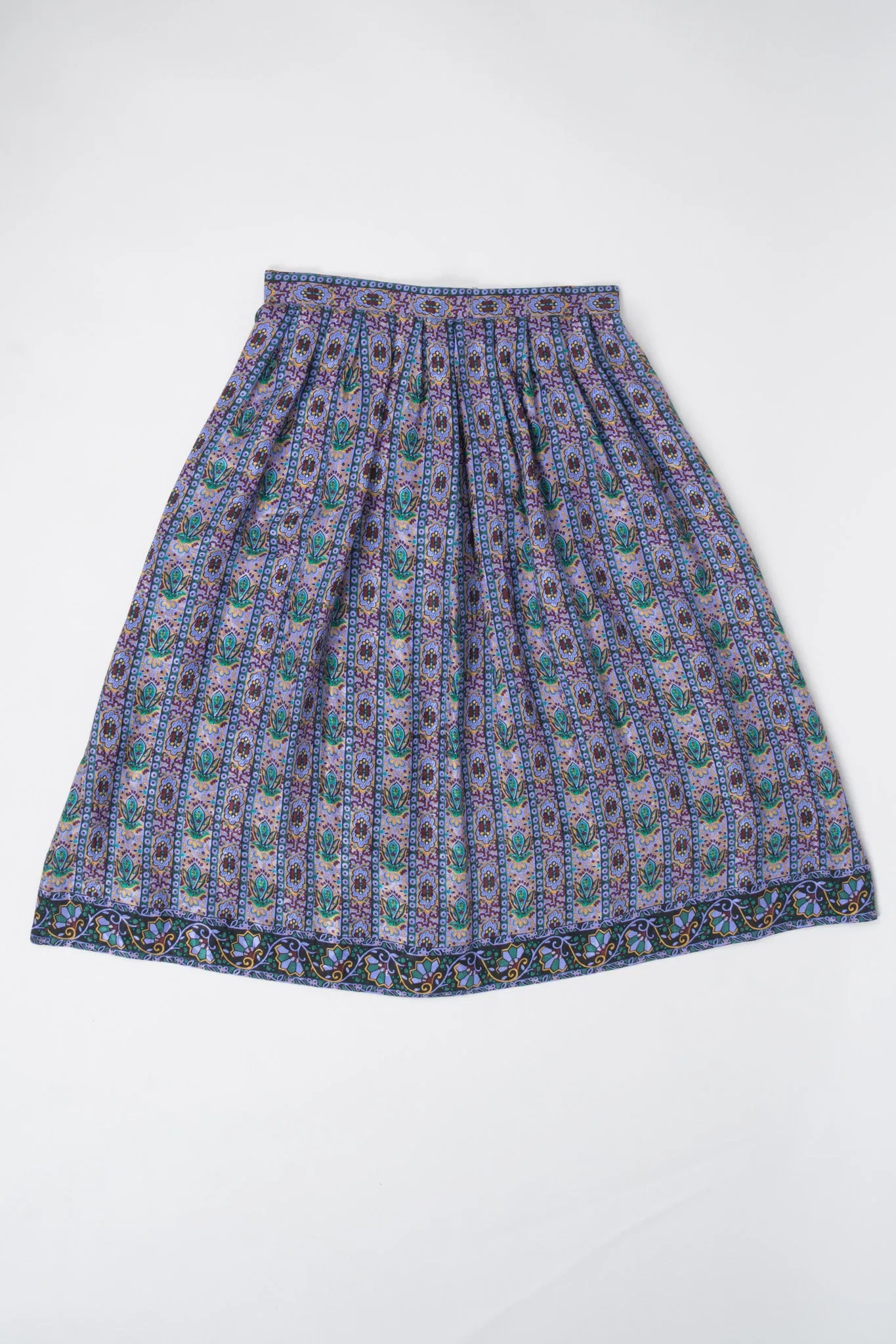 Lotus Print Blouse & Skirt Set