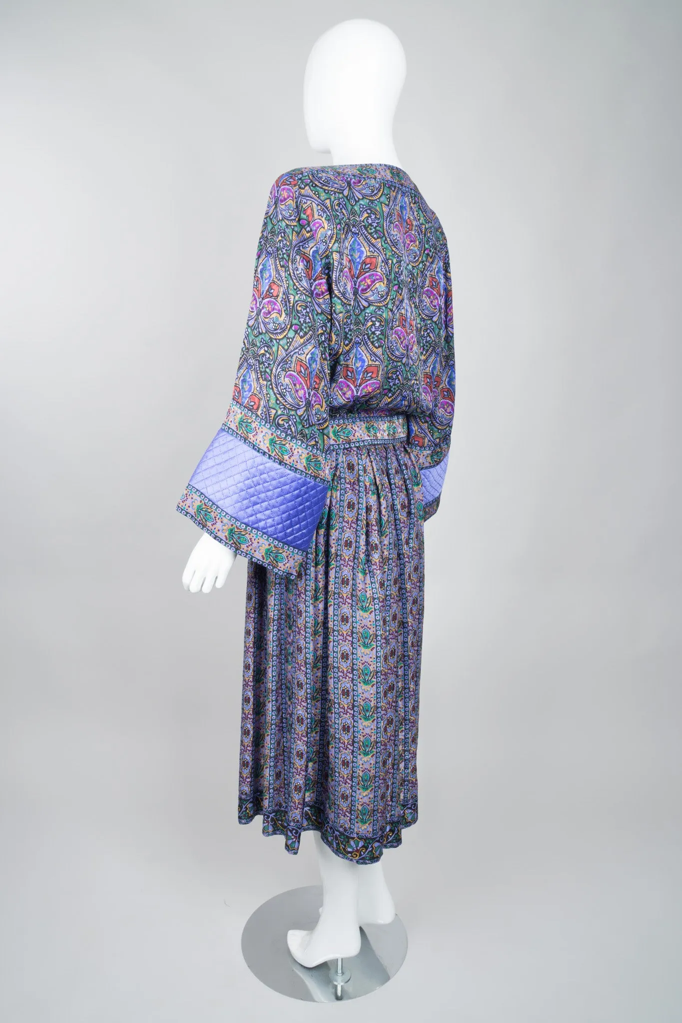 Lotus Print Blouse & Skirt Set