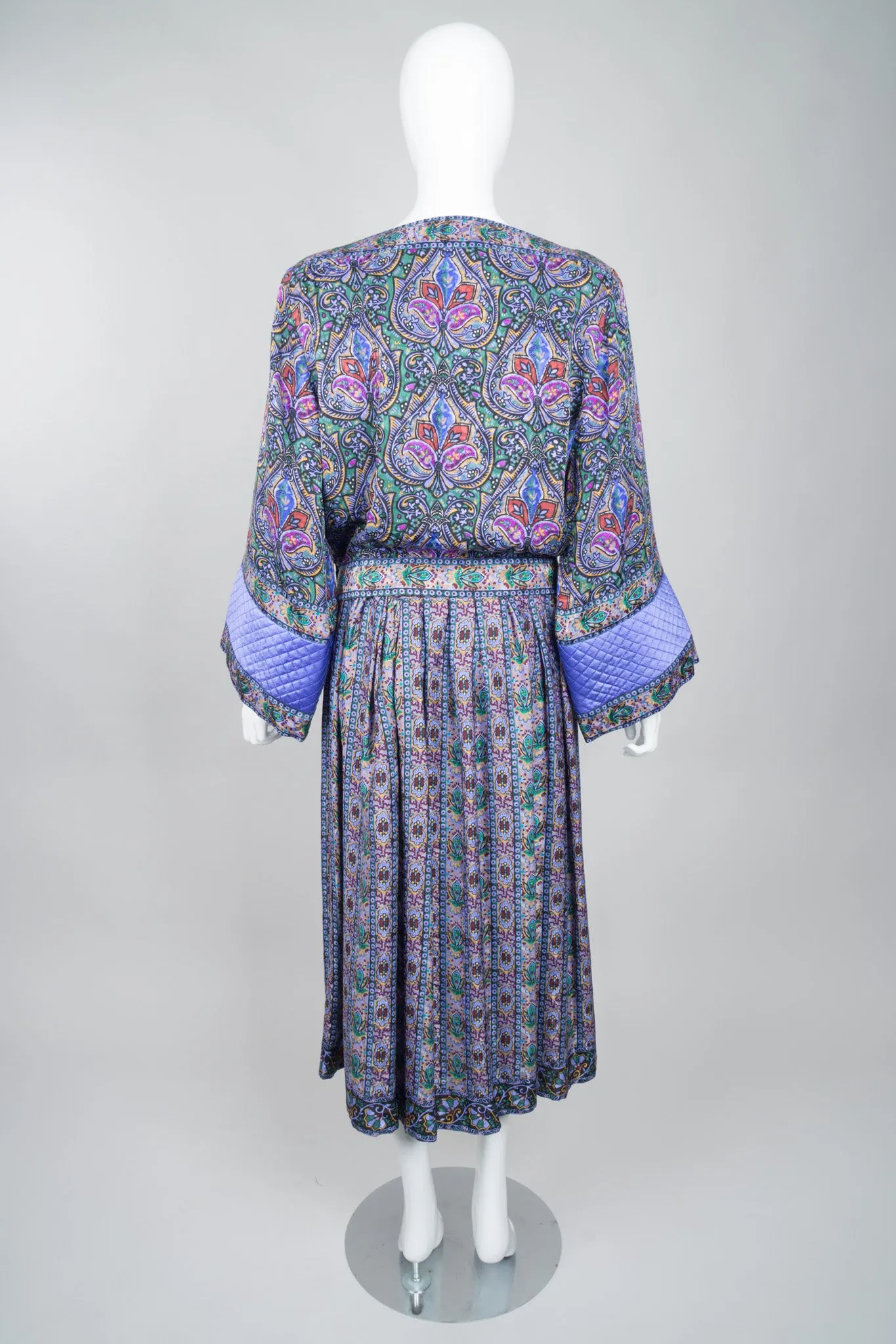 Lotus Print Blouse & Skirt Set
