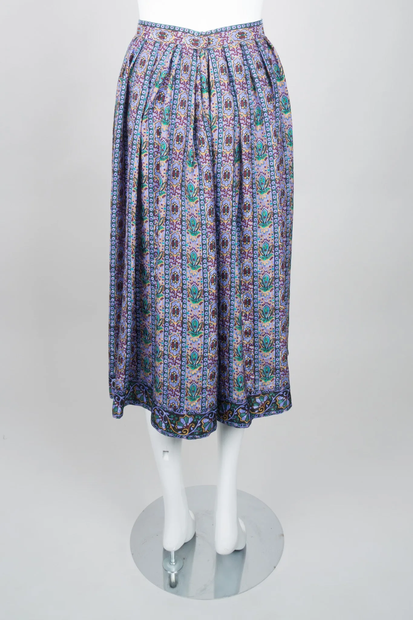 Lotus Print Blouse & Skirt Set