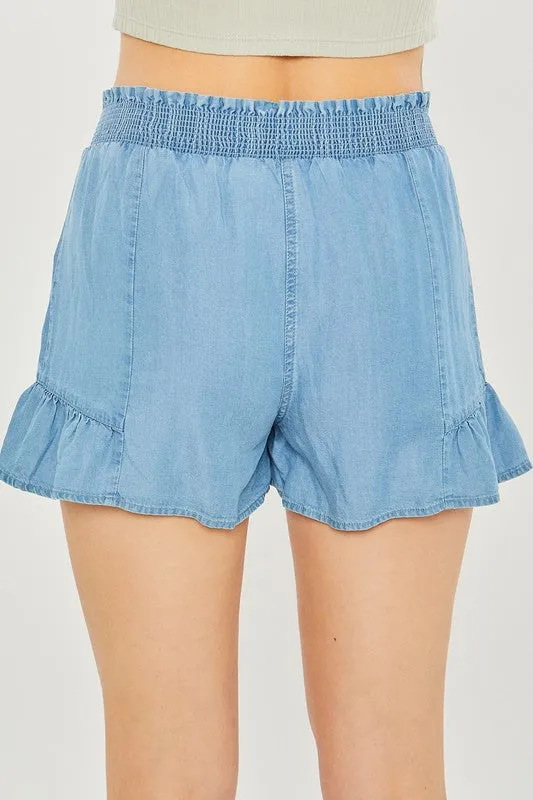 Love Tree Woven Solid Shorts