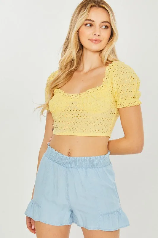 Love Tree Woven Solid Shorts