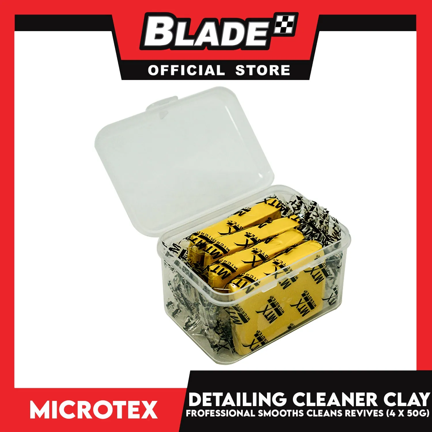 Microtex Detailing Cleaner Clay (4 x 50g) Ultra Durable Soft Smooths Cleans And Revives