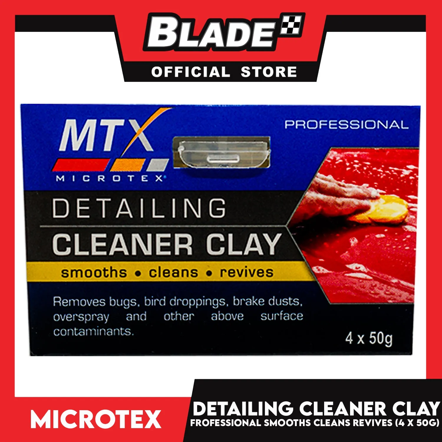 Microtex Detailing Cleaner Clay (4 x 50g) Ultra Durable Soft Smooths Cleans And Revives