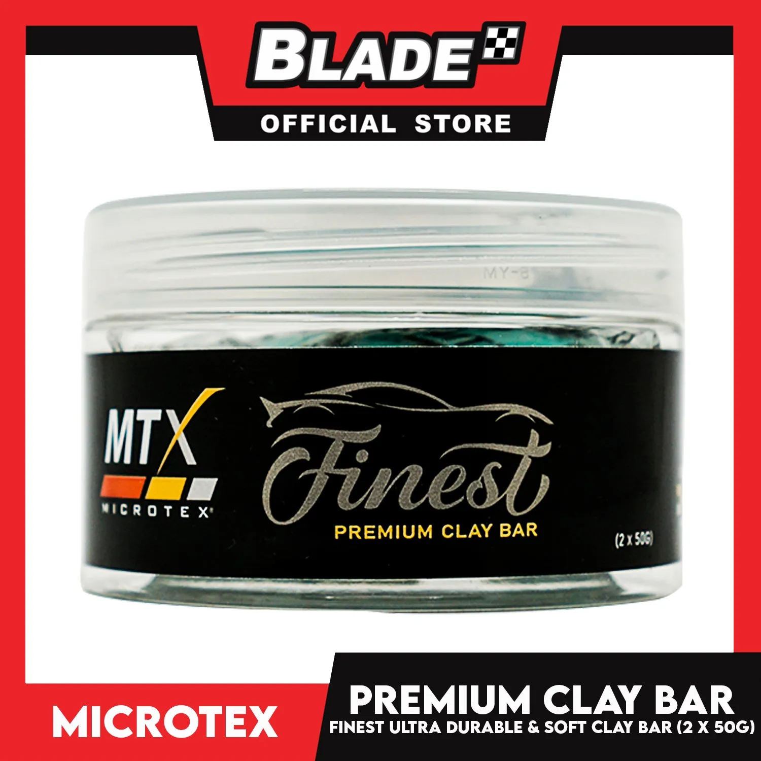 Microtex Finest Premium Clay Bar (2 x 50g) Ultra Durable Soft Smooths Cleans And Revives
