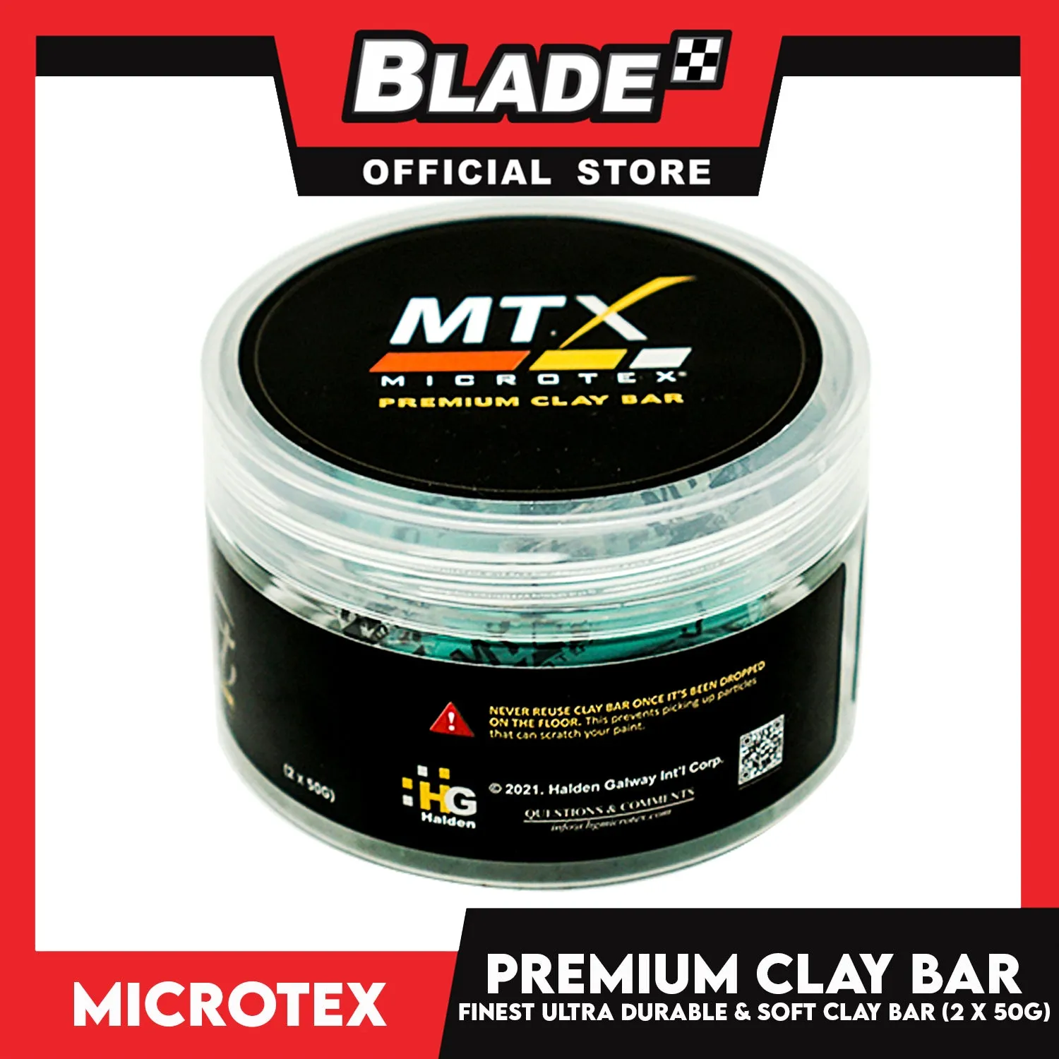 Microtex Finest Premium Clay Bar (2 x 50g) Ultra Durable Soft Smooths Cleans And Revives