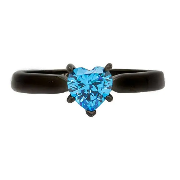 Midnight Bliss - Elegant Engagement Ring for Her | Stainless Steel Wedding Ring for Women | Durable & Stylish Design