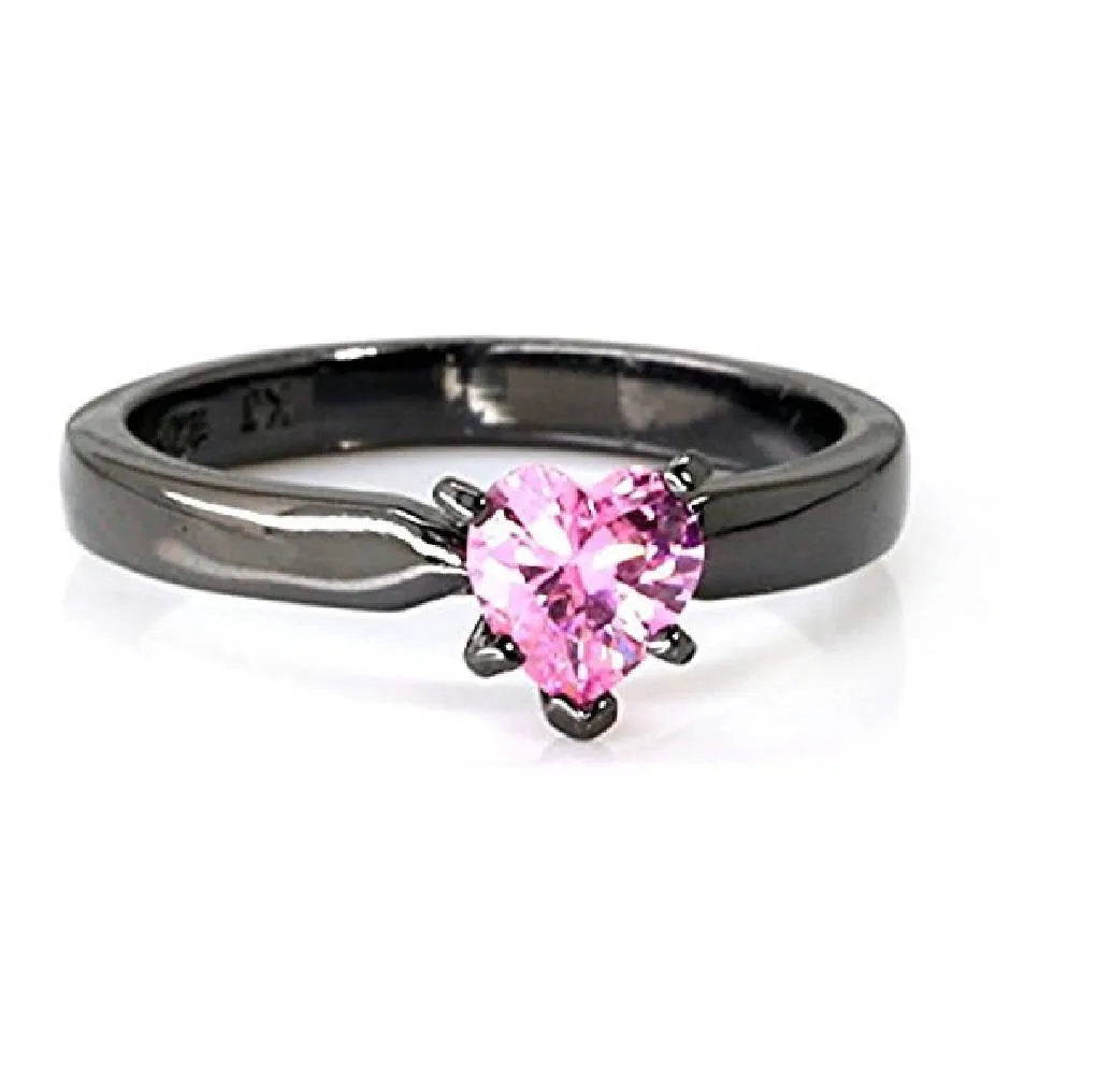 Midnight Bliss - Elegant Engagement Ring for Her | Stainless Steel Wedding Ring for Women | Durable & Stylish Design
