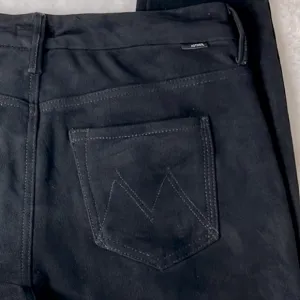 Mother HighWaist Looker Faux Suede Jeans Black Tricks of the Trade Stretch‎ 28
