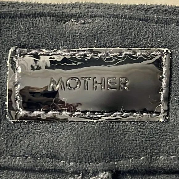 Mother HighWaist Looker Faux Suede Jeans Black Tricks of the Trade Stretch‎ 28