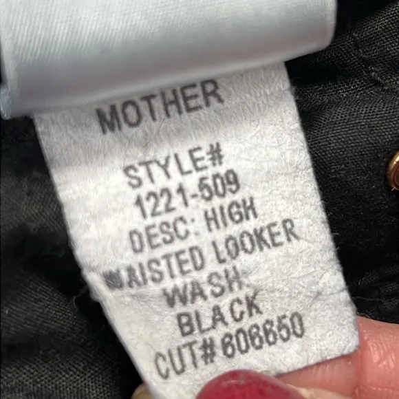 Mother HighWaist Looker Faux Suede Jeans Black Tricks of the Trade Stretch‎ 28
