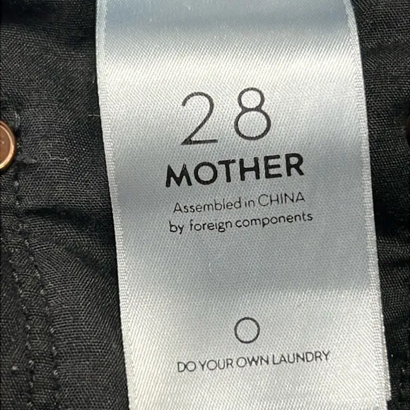 Mother HighWaist Looker Faux Suede Jeans Black Tricks of the Trade Stretch‎ 28