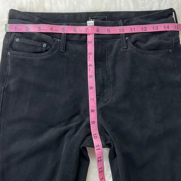 Mother HighWaist Looker Faux Suede Jeans Black Tricks of the Trade Stretch‎ 28