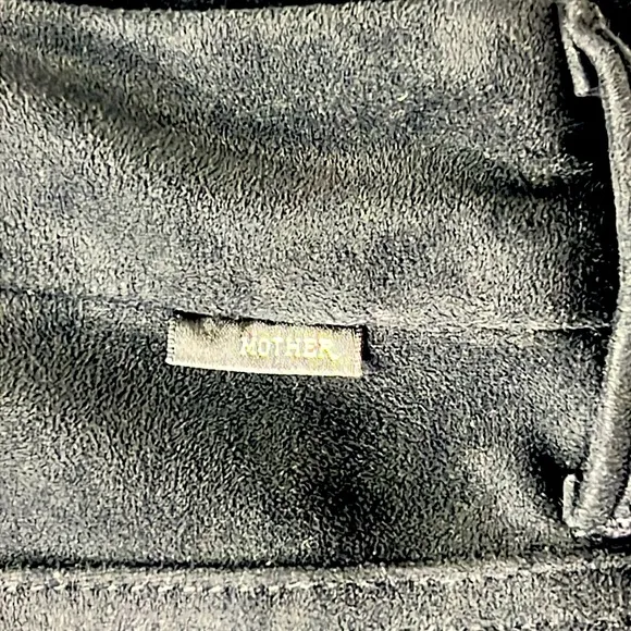 Mother HighWaist Looker Faux Suede Jeans Black Tricks of the Trade Stretch‎ 28