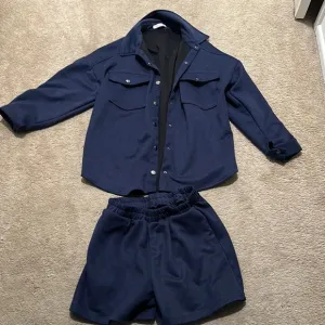 Navy Blue Shirt and Shorts Set