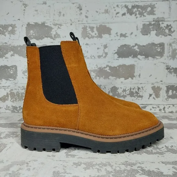 NEW Sam Edelman Laguna Tawny Brown Leather Pull On Booties V626