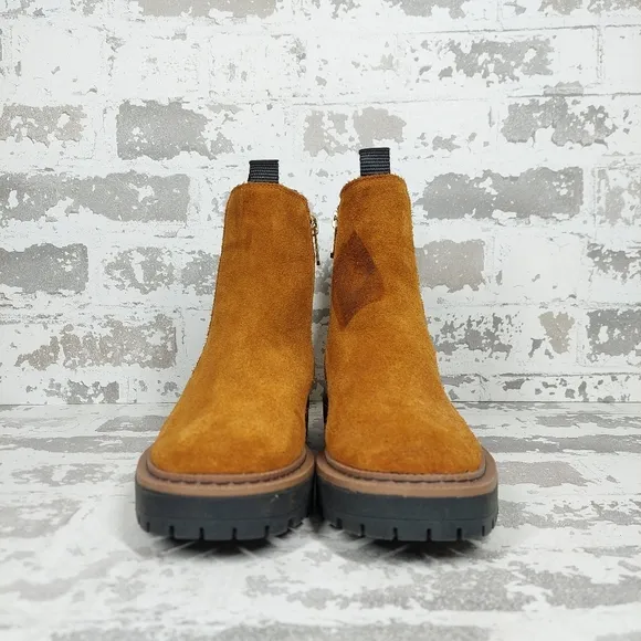NEW Sam Edelman Laguna Tawny Brown Leather Pull On Booties V626