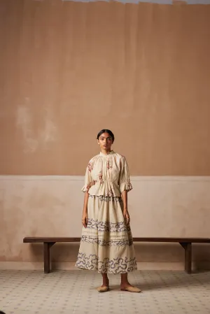 New Season Summer Fall 24-Skirt Pintuck Cotton Ivory Spiral-SS24-PINSK-IVYS-Fashion Edit Cord Studio