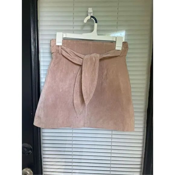 NWT BlankNyc Leather Suede Candy Blush Pink Mini Skirt Size 25