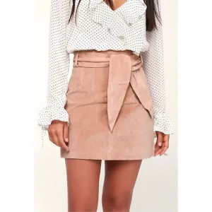 NWT BlankNyc Leather Suede Candy Blush Pink Mini Skirt Size 25