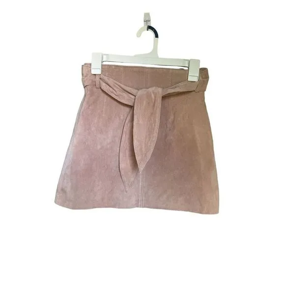 NWT BlankNyc Leather Suede Candy Blush Pink Mini Skirt Size 25