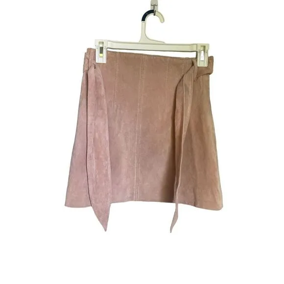 NWT BlankNyc Leather Suede Candy Blush Pink Mini Skirt Size 25