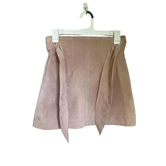 NWT BlankNyc Leather Suede Candy Blush Pink Mini Skirt Size 25