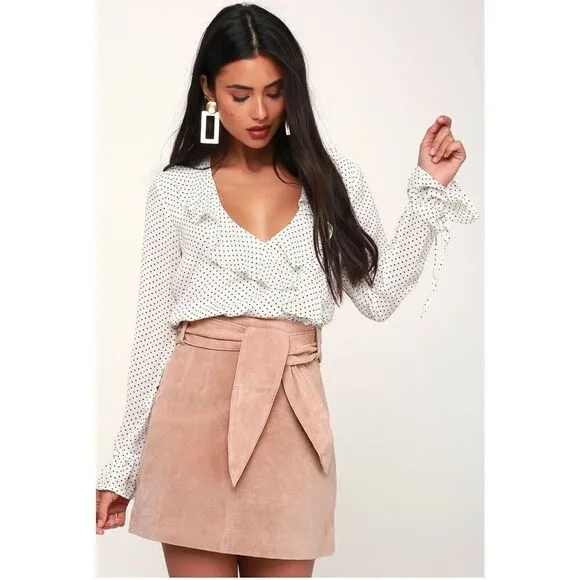 NWT BlankNyc Leather Suede Candy Blush Pink Mini Skirt Size 25
