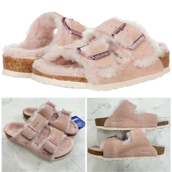 NWT  Kids Birkenstock Arizona Shearling In Light Rose  Size: US 11